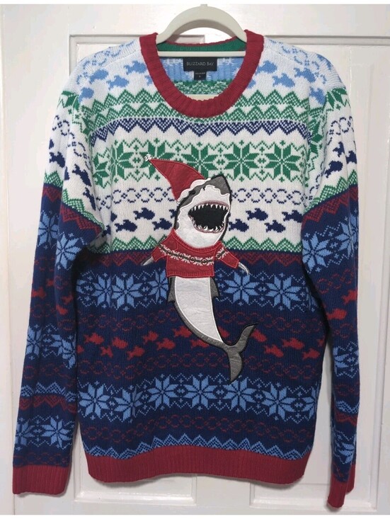 Blizzard Bay Other - Blizzard Bay Christmas Sweater Fair Isle Shark In A Sweater Men's L(1421)B